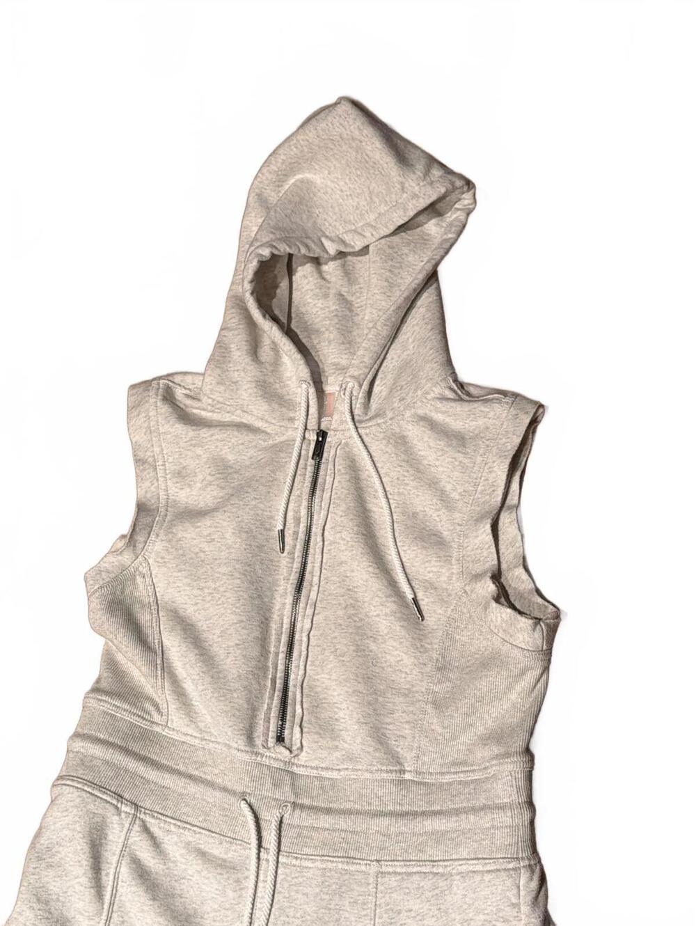 Free People Movement "Making It" Jumpsuit Womens XL Gray Fleece Cozy Pockets - Picture 5 of 12